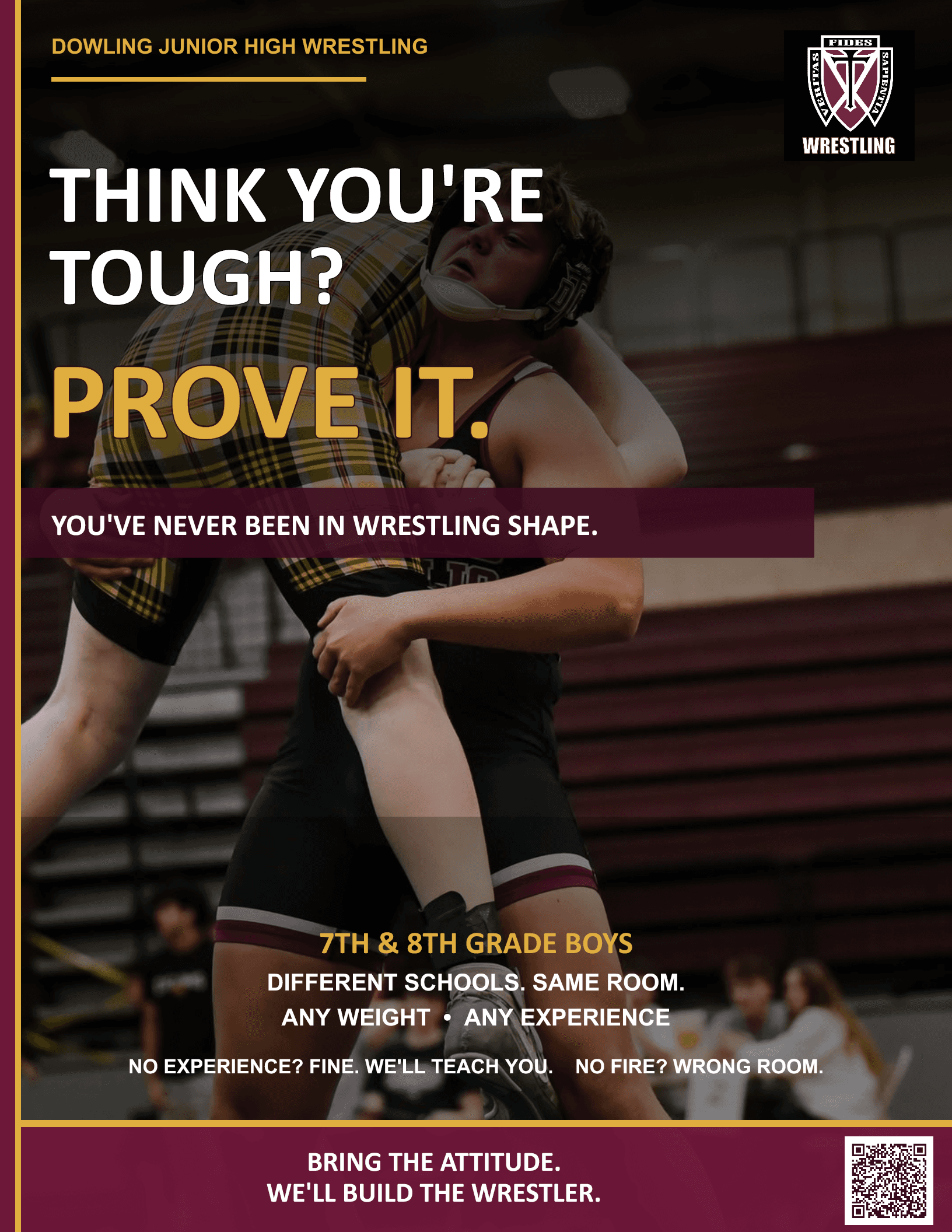 Dowling Junior High wrestling challenge poster 1