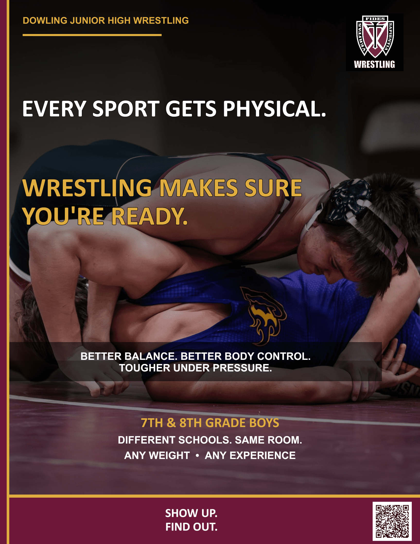 Dowling Junior High wrestling challenge poster 2