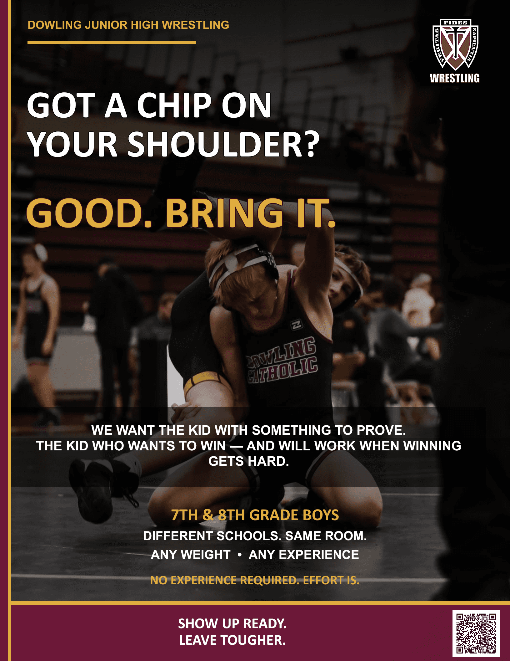 Dowling Junior High wrestling challenge poster 3