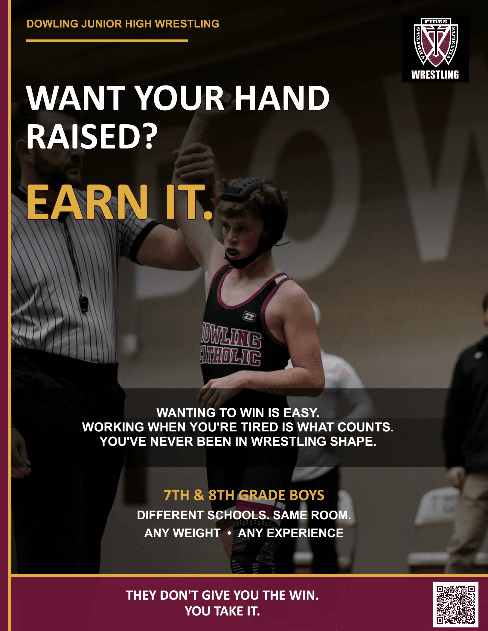 Dowling Junior High wrestling challenge poster 4